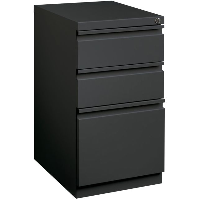 Lorell 20inD Vertical 3-Drawer Mobile Pedestal File Cabinet, Charcoal MPN:66909
