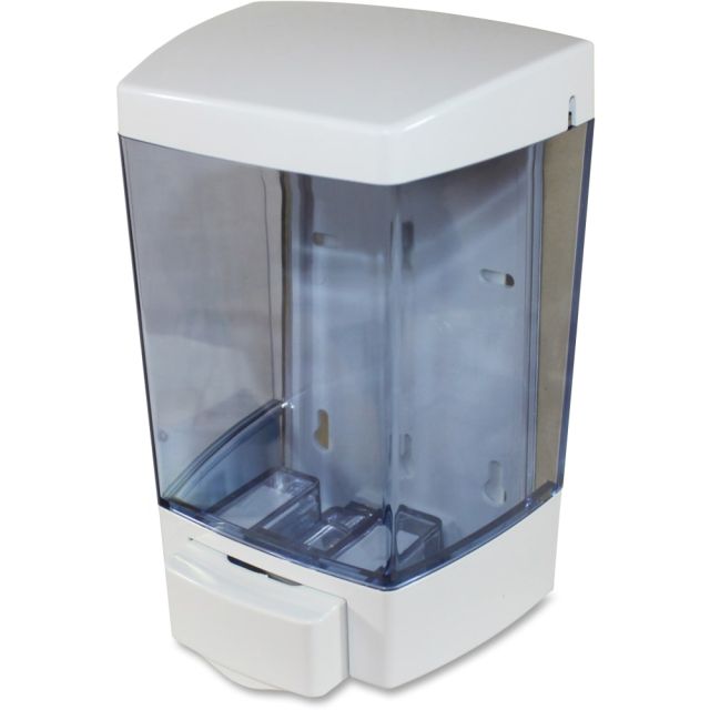 Genuine Joe Liquid Soap Dispenser - Manual - 1.44 quart Capacity - See-through Tank, Water Resistant - White - 1Each (Min Order Qty 4) MPN:85133