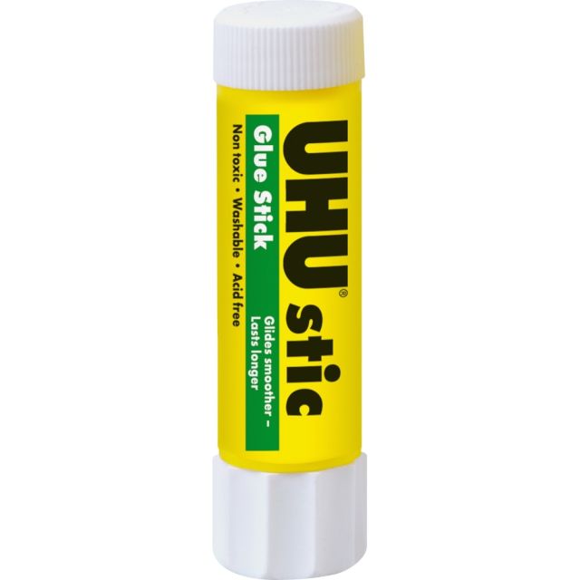 Saunders UHU stic Washable Glue Stick - 0.29 oz - 24 / Box - White (Min Order Qty 4) MPN:99648
