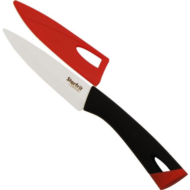 Starfrit Ceramic Paring Knife (4in) - 1 Piece(s) - Utility Knife - 1 x Utility Knife - Cutting, Paring - Ceramic - Red (Min Order Qty 4) MPN:93871-003-NEW1