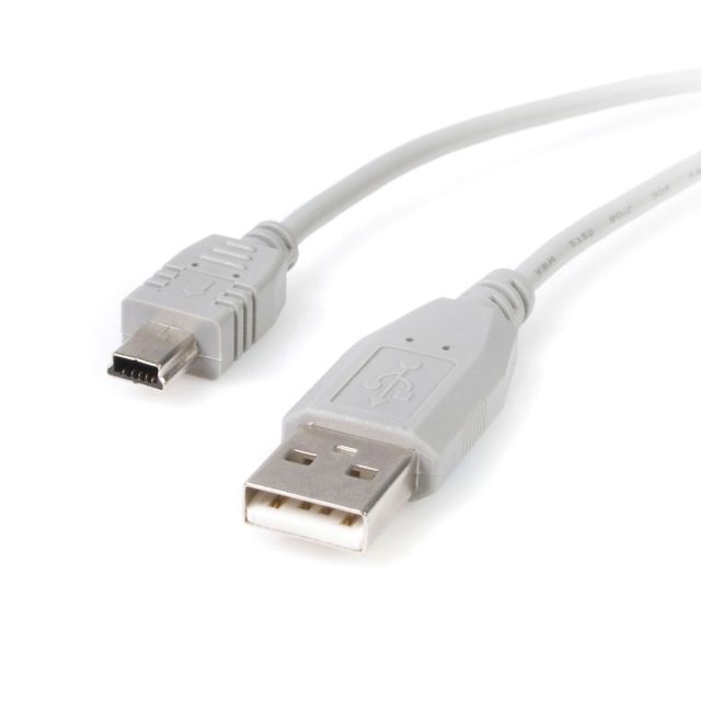 StarTech.com Mini USB 2.0 cable - 4 pin USB Type A (M) - 5 pin mini-USB Type B (M) - ( USB / Hi-Speed USB ) - 3 ft - Type A Male USB - Mini Type B Male USB - 3ft - Gray (Min Order Qty 7) MPN:USB2HABM3
