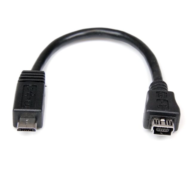 StarTech.com 6in Micro USB to Mini USB Adapter Cable M/F - Connect Micro USB devices using a Mini USB Cable - micro usb male to mini usb female - micro usb to mini usb adapter (Min Order Qty 8) MPN:UUSBMUSBMF6