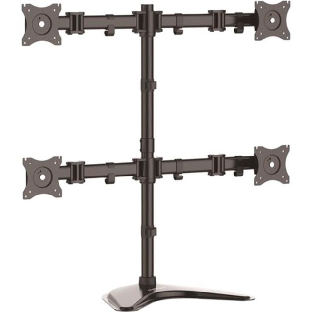 StarTech.com Quad Monitor Stand - Crossbar - Steel - Monitors up to 27in- Vesa Monitor - Computer Monitor Stand - Monitor Arm - Up to 27in Screen Support - 70.55 lb Load Capacity - 32.2in Height x 12.4in Width x 34.8in Depth - Desktop, Freestanding - Ste 