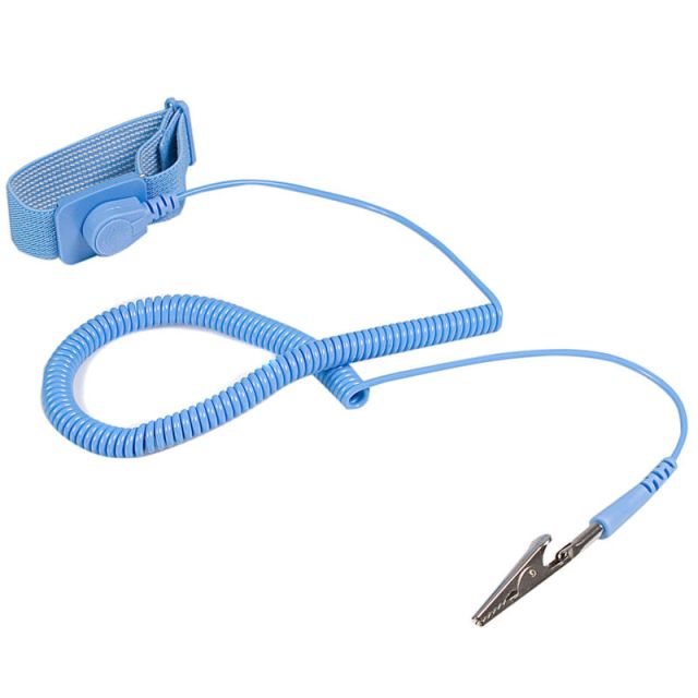 StarTech.com ESD Anti Static Wrist Strap Band with Grounding Wire - AntiStatic Wrist Strap - Anti-static wrist band - 1 Each - 0.6in Height x 0.6in Width x 70.8in Length - Blue - Elastic - TAA Compliant (Min Order Qty 4) MPN:SWS100