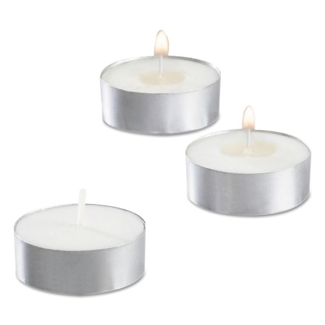 Sterno Tealight Candles, 1/2in, White, 50 Candles Per Pack, Carton Of 10 Packs MPN:STE 40100