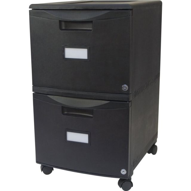 Storex 26inD Vertical 2-Drawer File Cabinet, Plastic, Black MPN:61312U01C