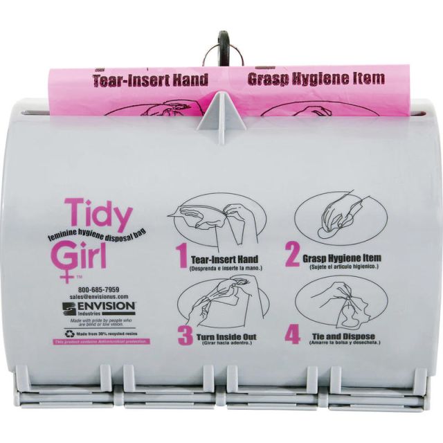 Stout Tidy Girl Feminine Hygiene Disposal Bag Dispenser, Gray (Min Order Qty 2) MPN:TGUDP