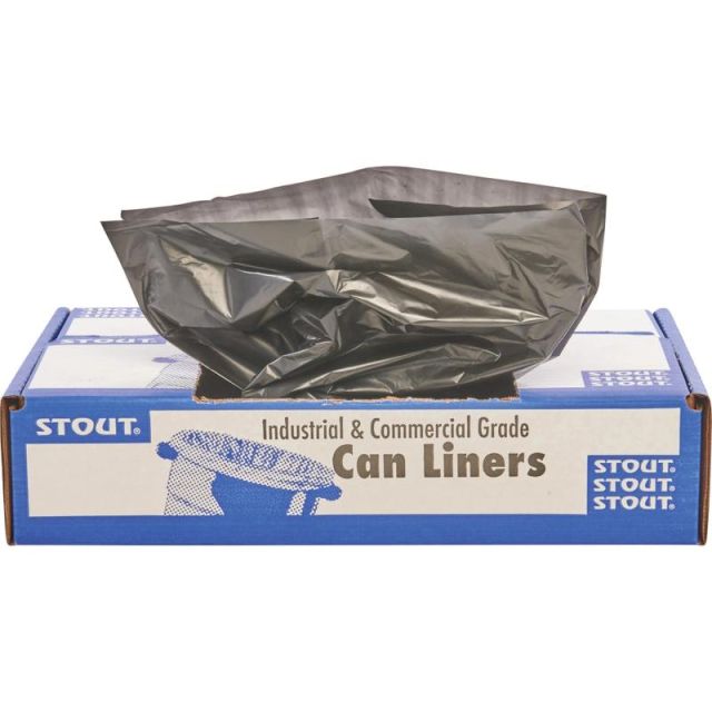 Stout Trash Bags, 1-mil, 7 - 10 Gallons, 24in x 24in, Brown, Carton Of 250 (Min Order Qty 2) MPN:T2424B10