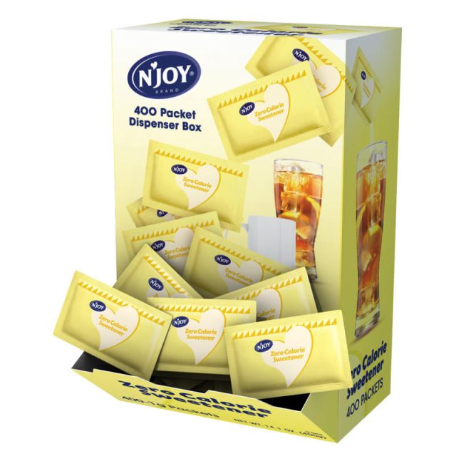 nJoy Sucralose Packets With Dispenser, Yellow, Box Of 400 (Min Order Qty 6) MPN:83220