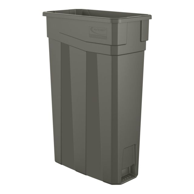 Suncast Commercial Narrow Rectangular Resin Trash Can, 23 Gallons, 30inH x 11inW x 20inD, Gray (Min Order Qty 2) MPN:TCN2030