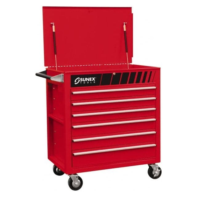 Service Utility Cart: Steel, Red MPN:8057
