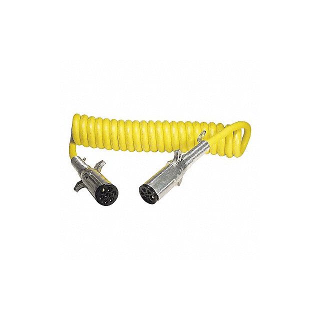 Coiled ISO/ABS Power Cord Yellow SFI155CE Motor Vehicle Towing