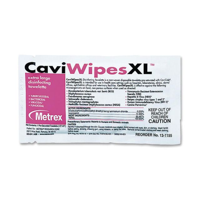 Unimed CaviWipesXL Disinfecting Towelettes, Box Of 50 MPN:MACW078155
