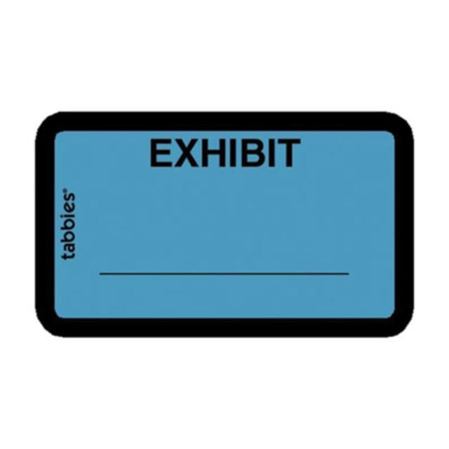 Tabbies Color-coded Legal Exhibit Labels, TAB58091, 1 5/8inW x 1inL, Blue, Pack Of 252 (Min Order Qty 8) MPN:58091