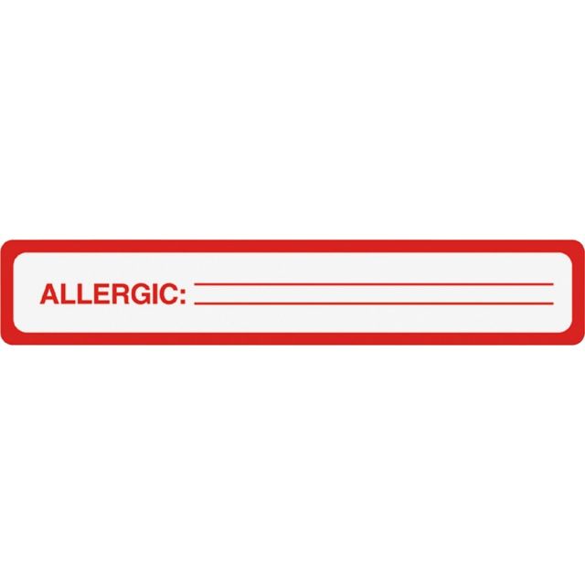Tabbies Permanent Allergic To: Allergy Label Roll, TAB40561, Red, Roll Of 175 (Min Order Qty 4) MPN:40561