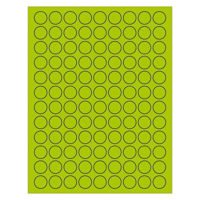 Label Maker Label: Fluorescent Green, Paper, 3/4
