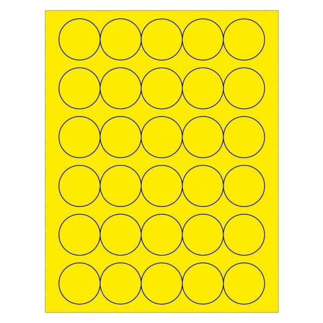 Label Maker Label: Fluorescent Yellow, Paper, 1-1/2