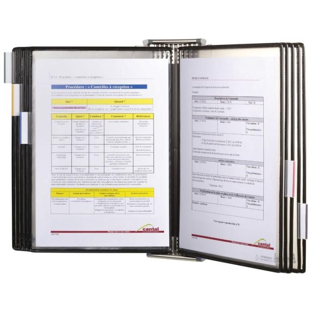 Tarifold WA271SS 10-Pocket Wall Reference System With Antimicrobial Protection, 11inH x 16inW x 2inD, Black MPN:WA271SS