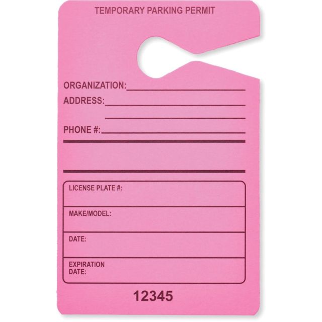 Tatco Information Sign - 50 / Pack - 3.5in Width x 5.5in Height - Rectangular Shape - Hanging - Fluorescent Pink (Min Order Qty 2) MPN:21400