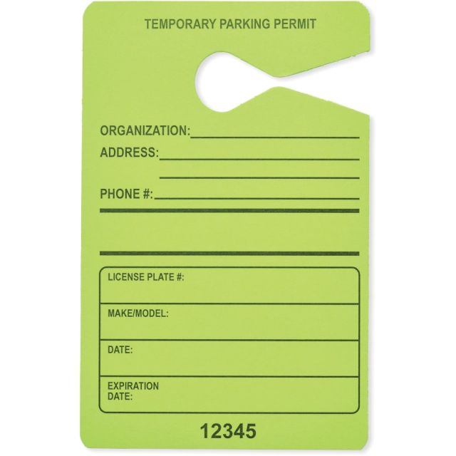 Tatco Information Sign - 50 / Pack - 3.5in Width x 5.5in Height - Rectangular Shape - Hanging - Fluorescent Green (Min Order Qty 2) MPN:21600