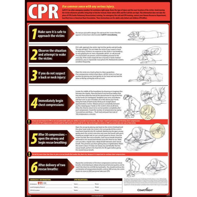 ComplyRight CPR Poster, 18in x 24in (Min Order Qty 2) MPN:WR0245