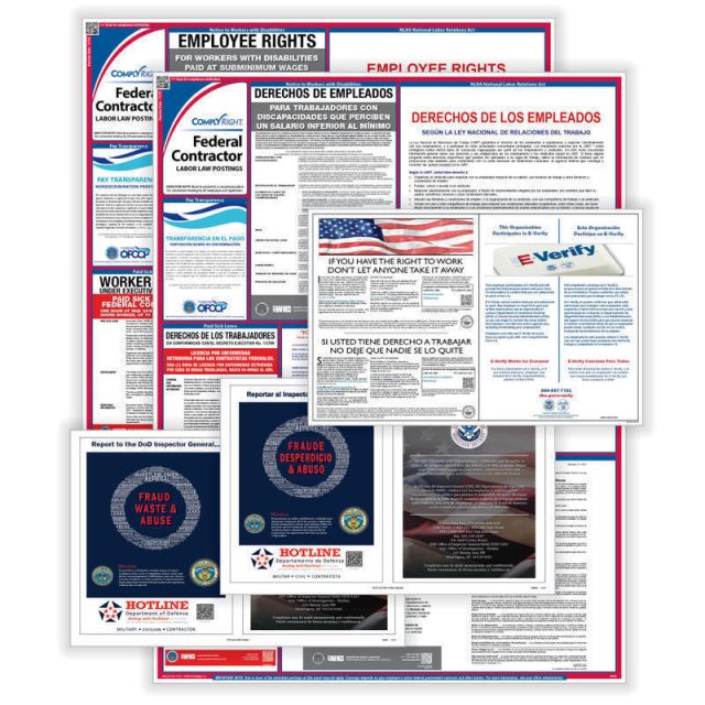 ComplyRight Federal Contractor General Industry Labor Law Poster Set, Bilingual MPN:EFEDFCCSB