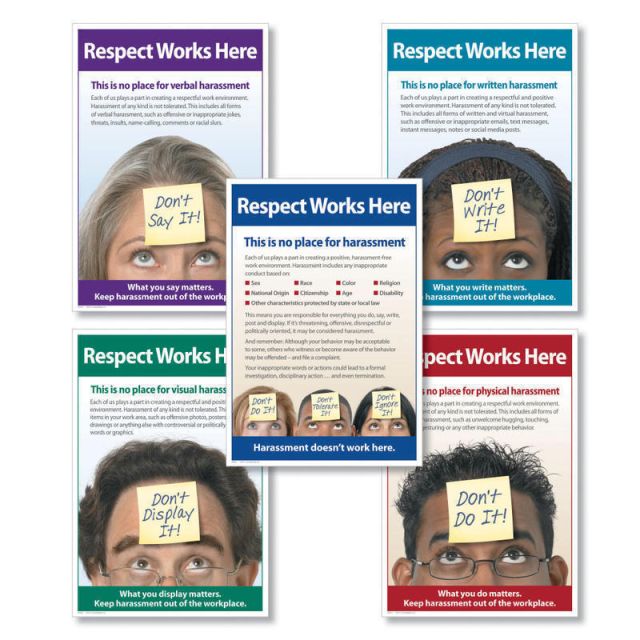 ComplyRight Harassment Poster Bundle, English, 22in x 15in, Pack Of 5 Posters MPN:A0084