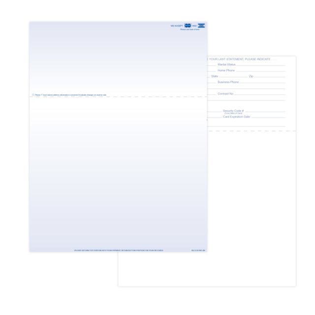 Laser 2-Sided Healthcare Medical Billing Statements, Preprinted MC/Visa Credit Card Accepted, 1-Part, 8-1/2in x 11in, Blue, Pack Of 2,500 Sheets MPN:WLCS101MC-BK2500