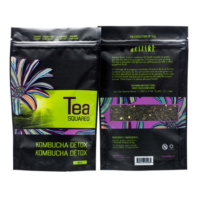 Tea Squared Kombucha Detox Loose Leaf Tea, 2.8 Oz, Carton Of 6 Bags MPN:104-CS