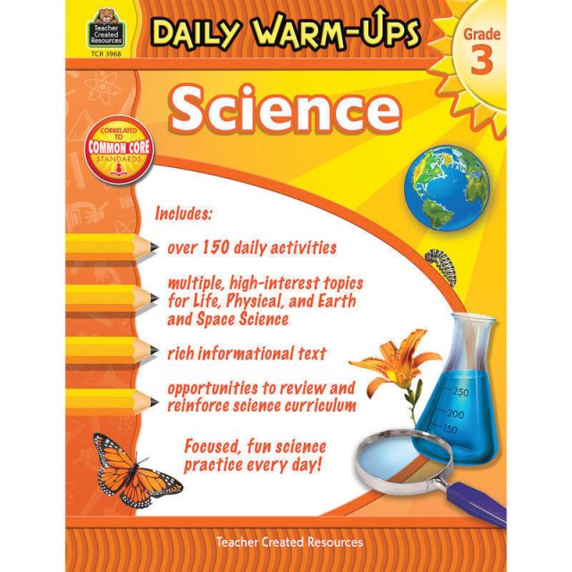 Teacher Created Resources Daily Warm-Ups Science Book, Grade 3 (Min Order Qty 3) MPN:TCR3968