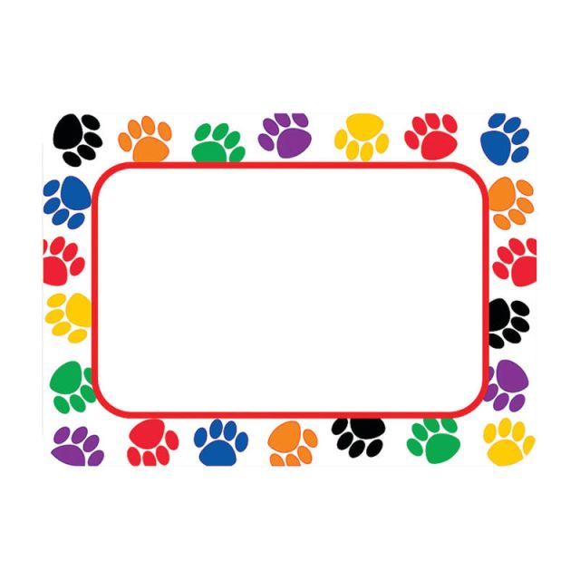 Teacher Created Resources Colorful Paw Prints Name Tags, 3 1/2in x 2 1/2in, Multicolor, Pack Of 180 (Min Order Qty 3) MPN:TCR5168BN