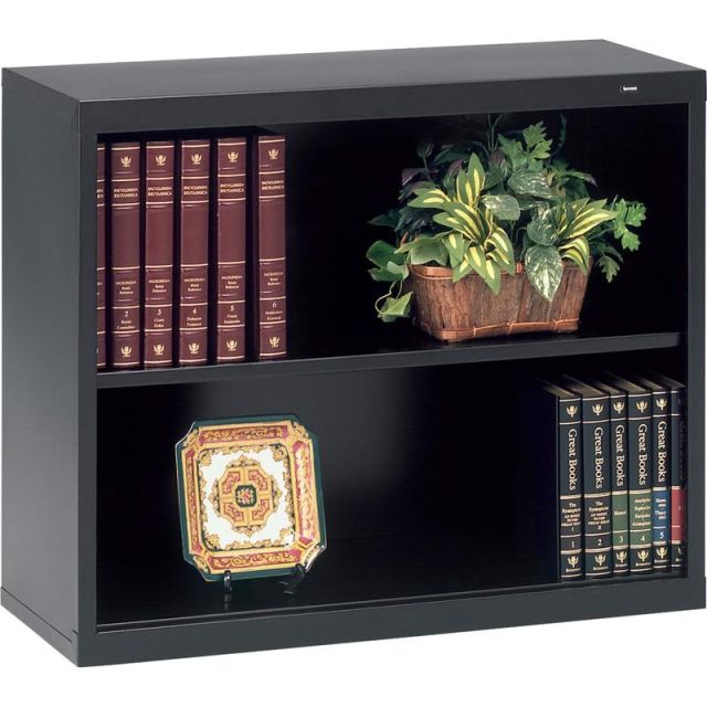 Tennsco Welded 2 Shelf Modular Shelving Bookcase, 28inH x 34-1/2inW x 13-1/2inD, Black MPN:B30BK