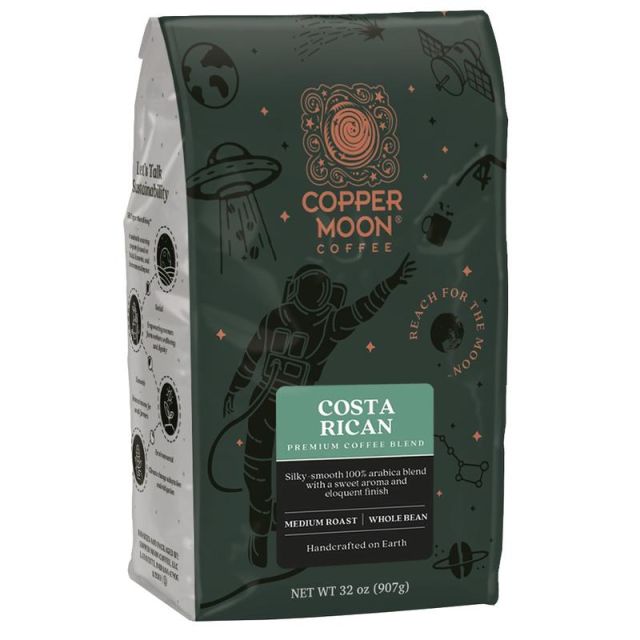 Copper Moon World Coffees Whole Bean Coffee, Costa Rican, 2 Lb Per Bag, Carton Of 4 Bags MPN:260138
