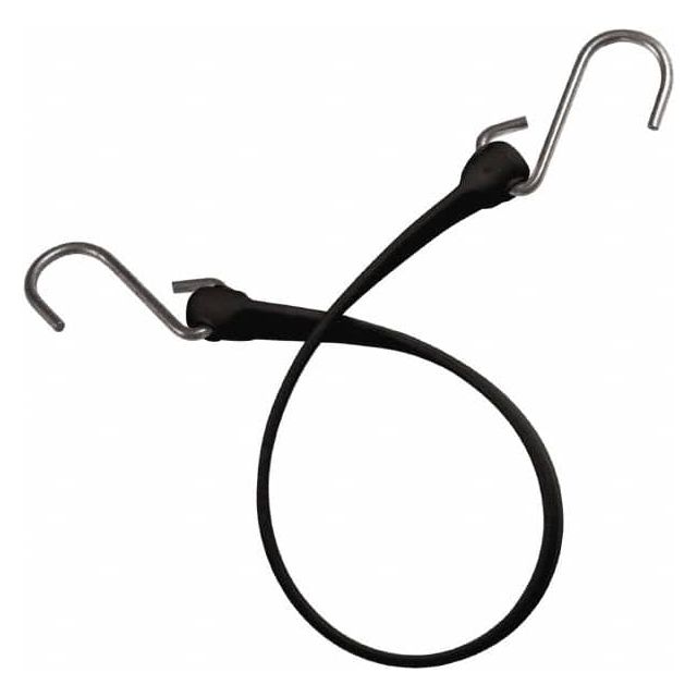 Heavy-Duty Bungee Strap Tie Down: Triangulated Stainless S Hook, Non-Load Rated MPN:MBBS24SBK