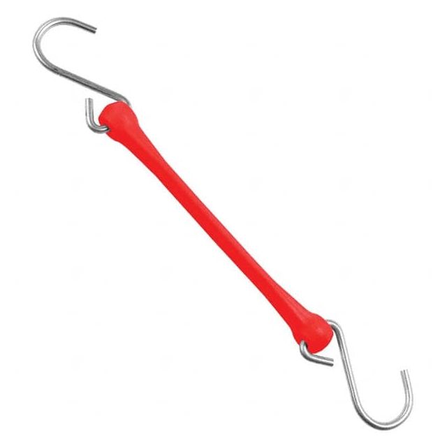 Heavy-Duty Bungee Strap Tie Down: Triangulated Galvanized S Hook, Non-Load Rated MPN:B12R