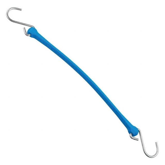 Heavy-Duty Bungee Strap Tie Down: Triangulated Galvanized S Hook, Non-Load Rated MPN:B18BL