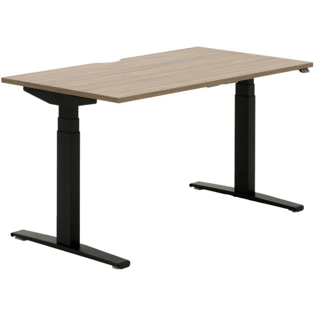 Allermuir Slide Electric Height-Adjustable Standing Desk, 29inH x 54inW x 30inD, Walnut/Black MPN:SDE5430BLWAL