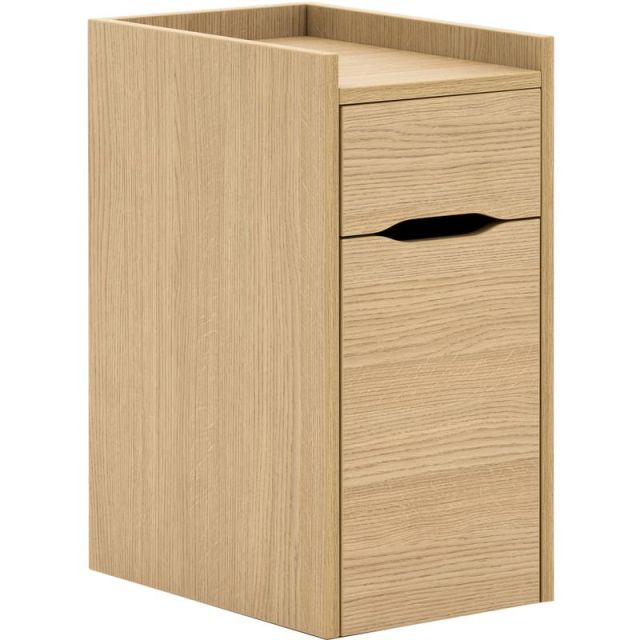 Allermuir Crate 18inD Vertical 2-Drawer Mobile Closed Storage Co-Pedestal File Cabinet, Oak MPN:CODDRPOAK