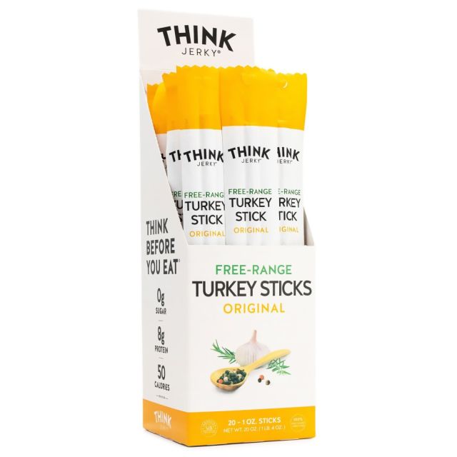 Think Jerky Free-Range Turkey Sticks, 1 Oz, Pack Of 20 Sticks MPN:OT1OZ