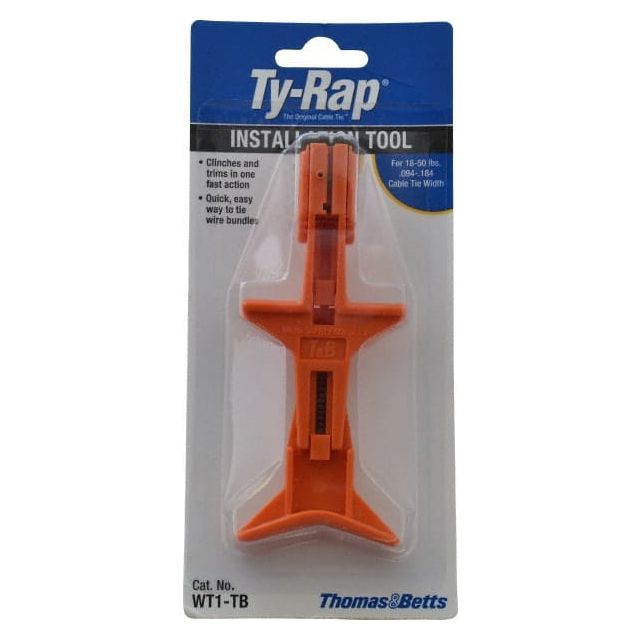 3/32 to 0.184 Inch Wide, 18 to 50 Lb. Tensile Strength, Plastic Cable Tie Installation Tool WT1-TB