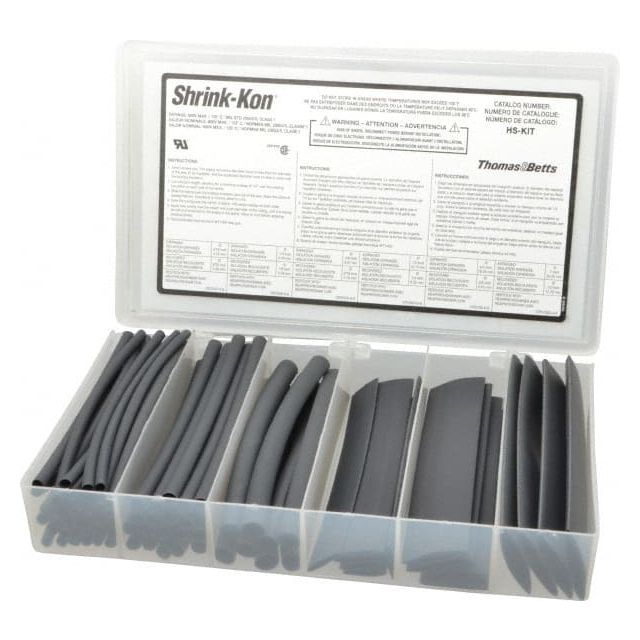 74 Piece, Black, Heat Shrink Electrical Tubing Kit HS-KIT Power & Electrical Supplies
