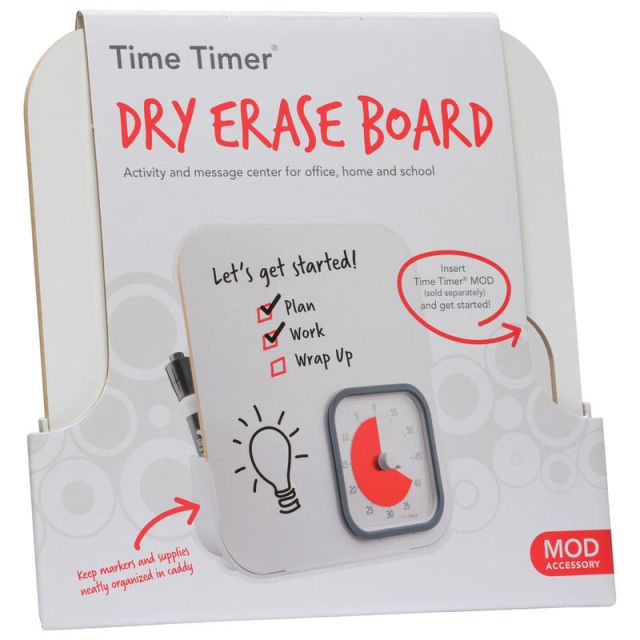 Time Timer Non-Magnetic Dry-Erase Whiteboard Message Board, 8in x 8in, White (Min Order Qty 3) MPN:TTMWB6