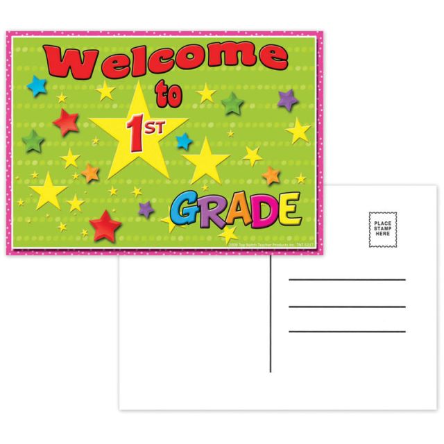 Top Notch Teacher Products Welcome To 1st Grade Postcards, 4 1/2in x 6in, Multicolor, 30 Postcards Per Pack, Bundle Of 12 Packs MPN:TOP5117BN