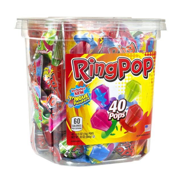 Ring Pops Candy, 0.5 Oz, Assorted Flavors, Pack Of 40 MPN:220-00013