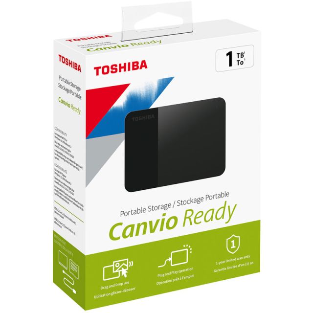 Toshiba Canvio Ready Portable External Hard Drive, 1TB (Min Order Qty 2) MPN:HDTP310XK3AA