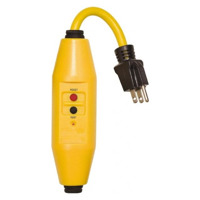 Plug-In GFCI Cord Set: 0.5' Cord, 15A, 125V MPN:30438023