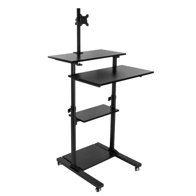 Mount-It Mobile Stand-Up Desk, 30-1/2inH x 37inW x 6inD, Silver MPN:MI-7942