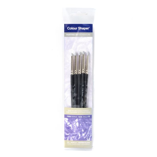 Colour Shaper Painting And Pastel Blending Tools, No. 0, Assorted Firm, Black, Set Of 5 (Min Order Qty 2) MPN:12901