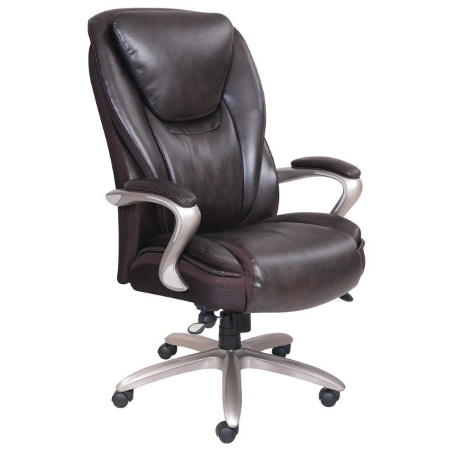Serta Smart Layers Hensley Big & Tall Ergonomic Bonded Leather High-Back Chair, Roasted 45394
