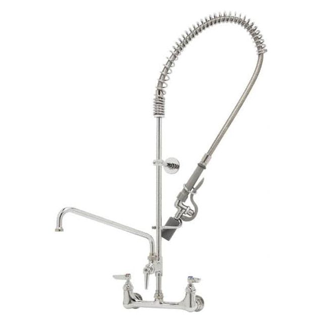 Riser with Spring Guide, 2 Way Design, Wall Mount, Wall Pre Rinse Faucet Assembly B-0133-ADF12-BC